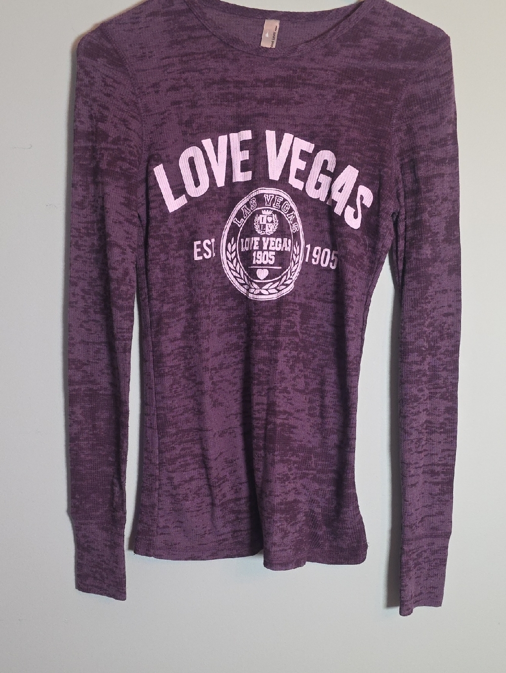 Next Level Apparel Plum 'Love Vegas' Long Sleeve Tee